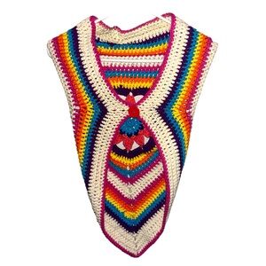 Handmade Vintage Crochet Rainbow Vest